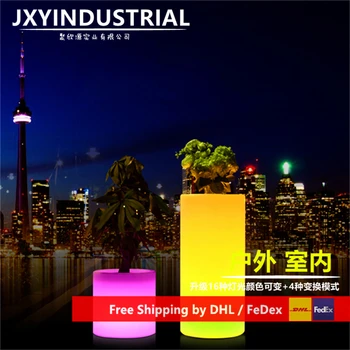 

light UP vase LED rechargeable,Glowing LED flower pot! Remote color changing RGB led flower pot ,LED beer barrel