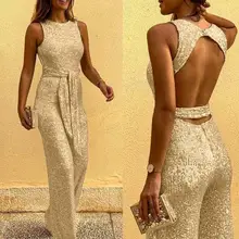Women Jumpsuits Fashion Sexy Off Shoulder Sleeveless Backless Solid Wide Leg Rompers Party Wear Overalls Monos de Fiesta 2020 E Women Jumpsuits Fashion Sexy Off Shoulder Sleeveless Backless Solid Wide Leg Rompers Party Wear Overalls Monos de Fiesta 2020 E