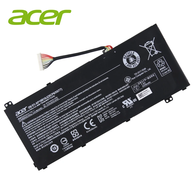 Аккумулятор для ноутбука acer AP18B18J 7,6 V 34.31Wh 4515mAh