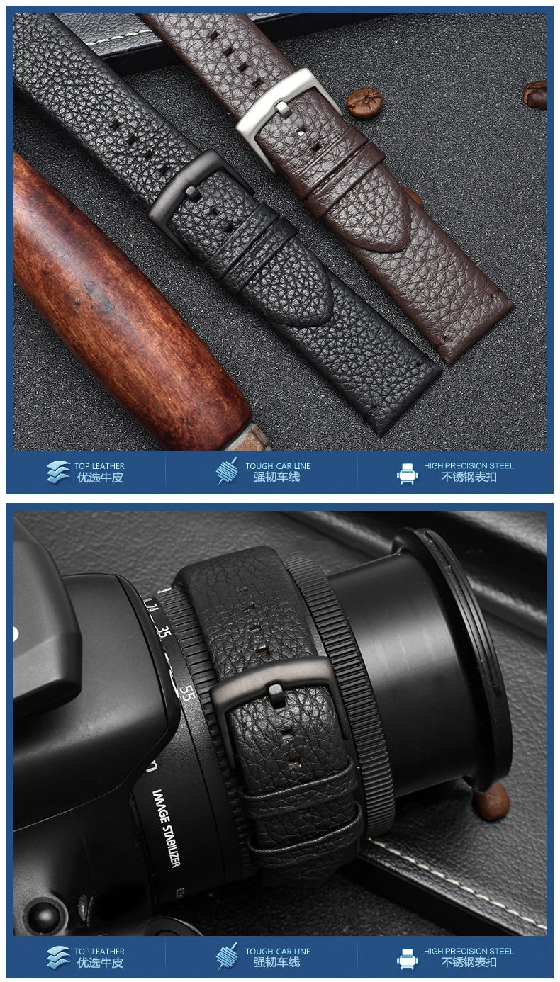 Для AR2460/2461/2462/0263 Высокое качество Натуральная кожа ремешок для часов мужские подтяжки 24 мм темно-коричневый черный ремешок с пряжкой