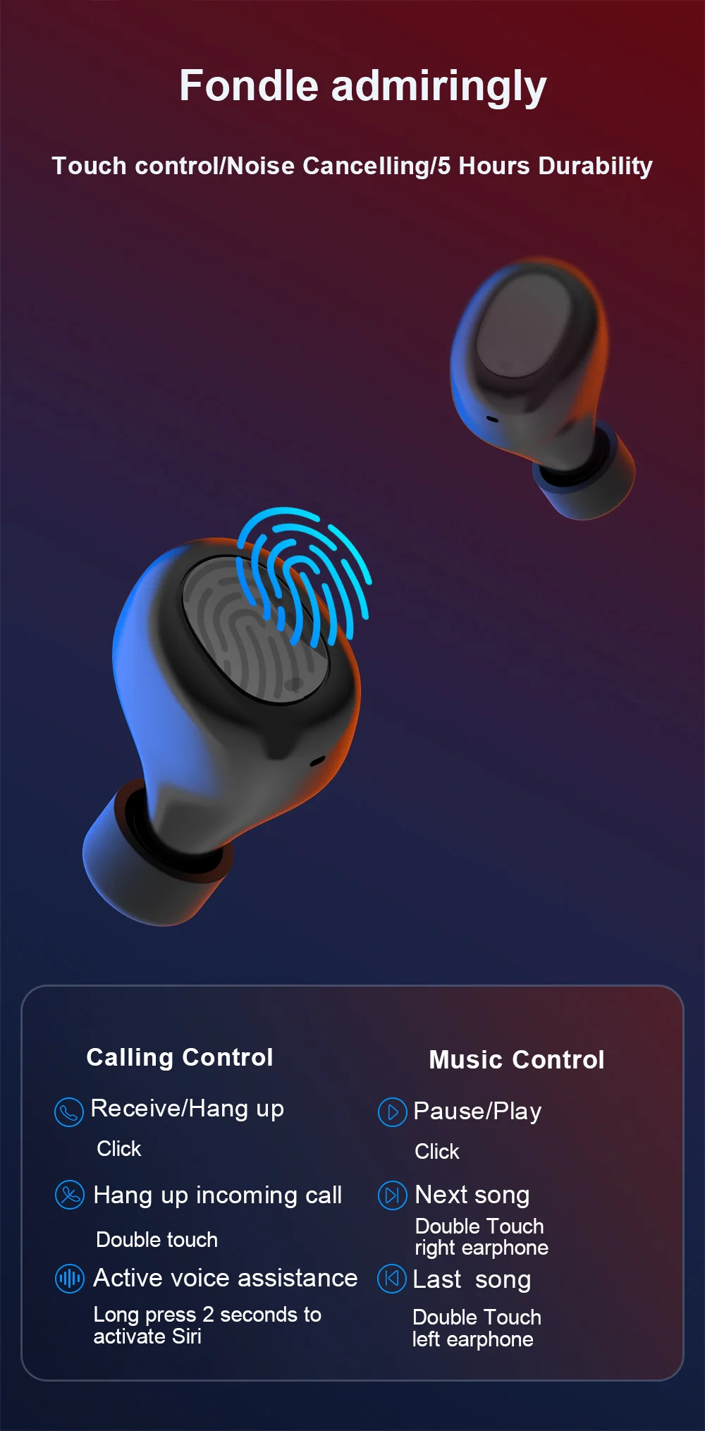 TW16 Wireless Bluetooth Headphone - Black