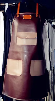 

Coffee Waterproof Leather High-end Apron Customized Pure Hand-made Fine Cross-border E-commerce Apron