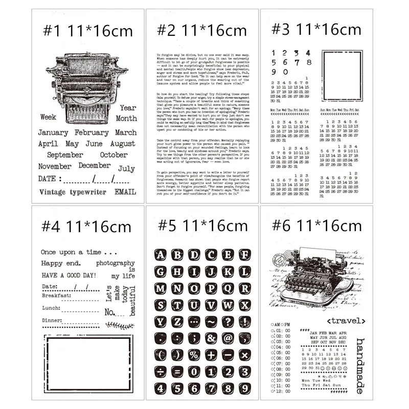 Винтажная ПЕЧАТНАЯ МАШИНКА с прописными буквами прозрачные штампы для детей DIY Силиконовая печать Скрапбукинг альбом Бумажный шаблон
