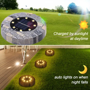 

4Pcs Solar Ground Lights Outdoor Solar Powered Garden Waterproof In-Ground Leds solar Lamp Pathway Yard Patio Lawn Steps Light
