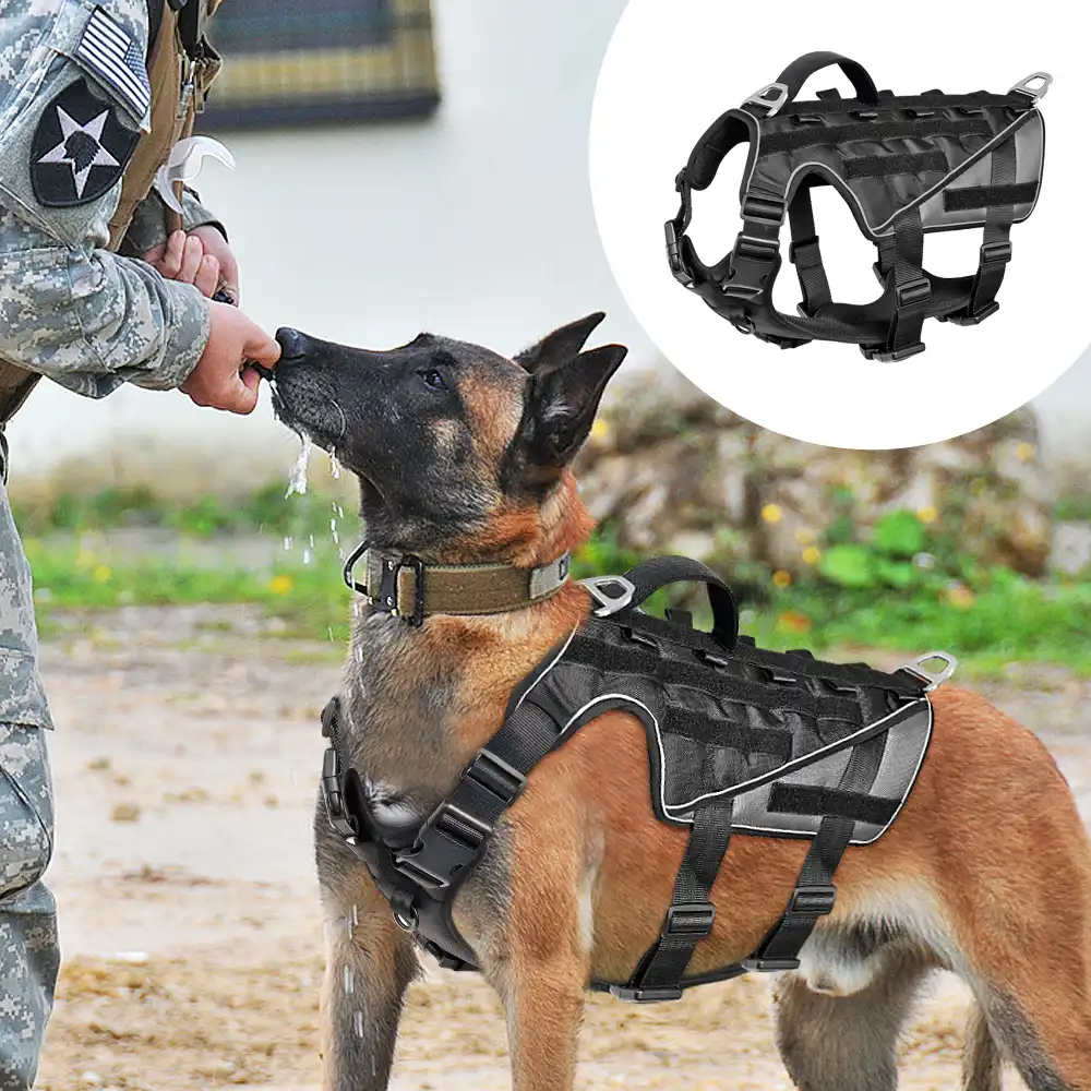 Military Tactical Dog Harness German Shepherd Pet Dog Vest With Handle Nylon Harness Adjustable Military Tactical Dog Harness German Shepherd Pet Dog Vest With Handle Nylon Harness Adjustable