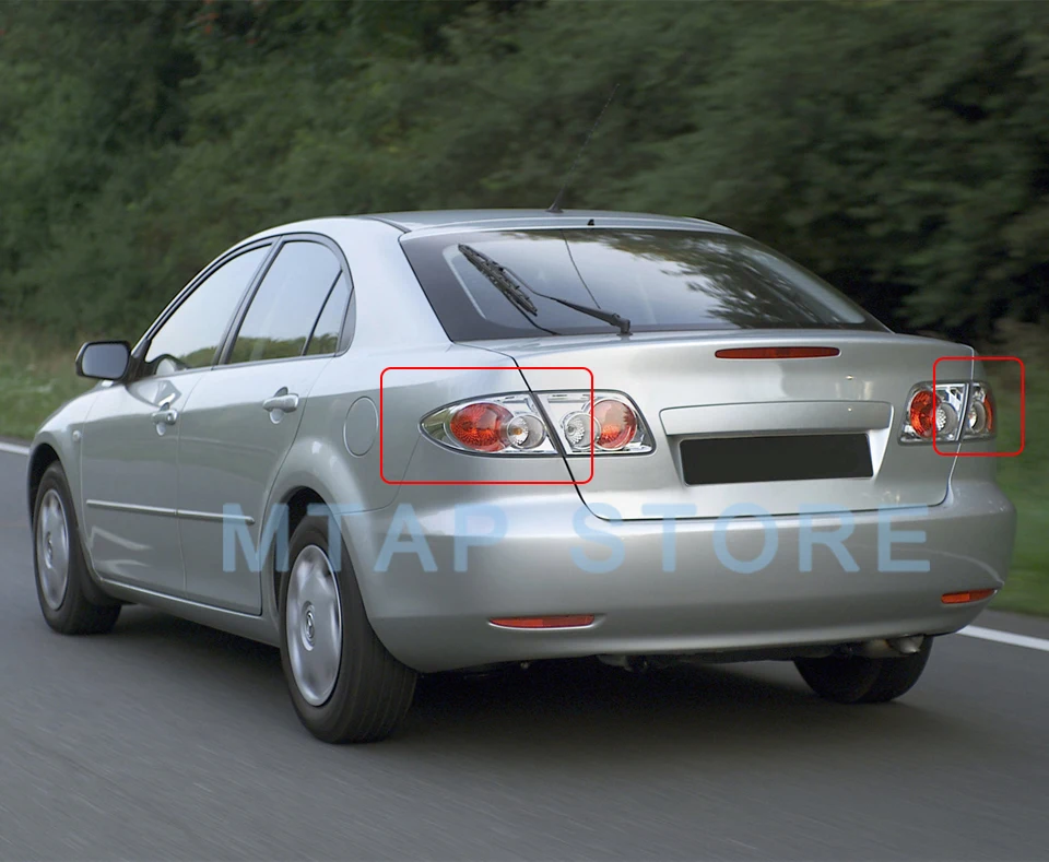 Внешний задний светильник, задний тормозной фонарь для Mazda 6 GG Atenza 2002-, внешний стоп-сигнал, задний фонарь, белый, серый, черный