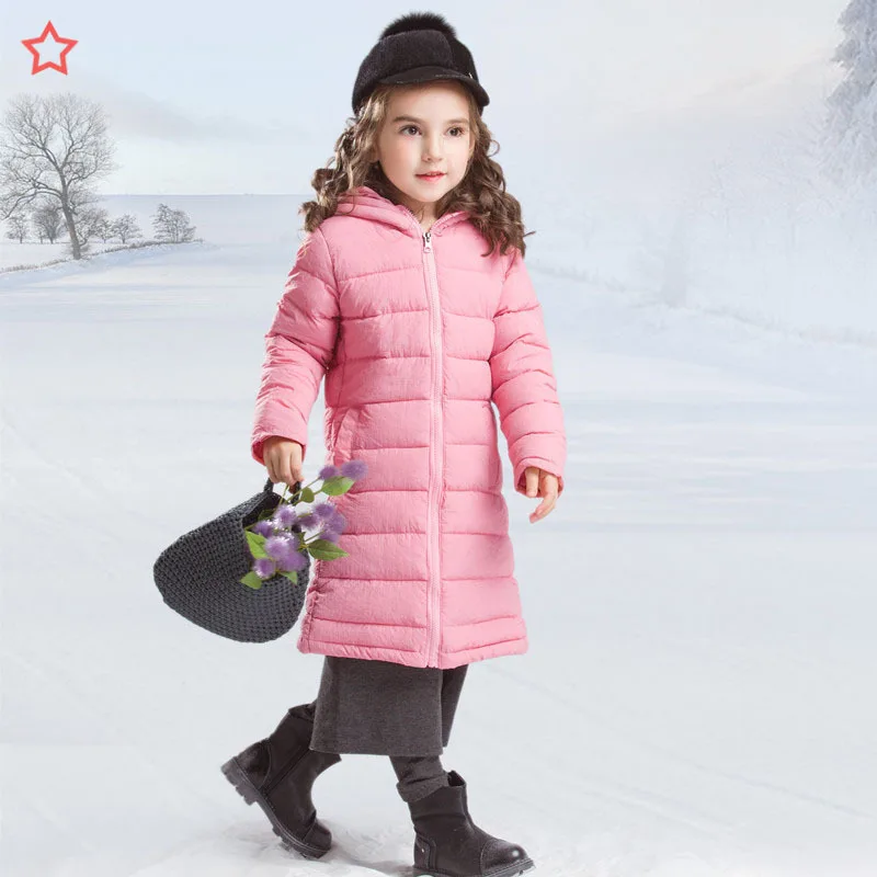 

Children down Jacket Cotton-padded Clothes Thin Mid-length Girls Hooded Cotton-padded Clothes Big Boy down Jacket Special Offer