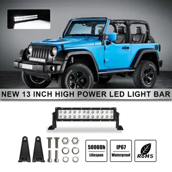 

13 Inch 120W 2 Rows Led Working Light Bar 6000K White Work Light Waterproof for Off-Road Suv Boat 4X4 Jeep JK 4Wd Truck 12V-24V