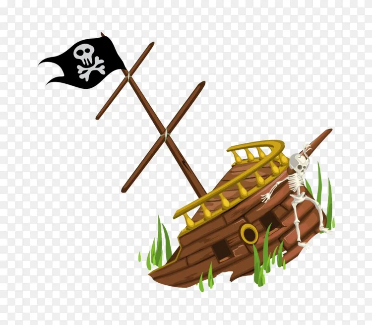 图形沉船剪贴画免版税插图海盗船卡通