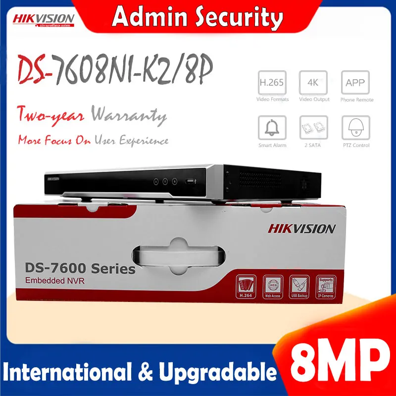 Hikvision DS 7608NI K2/8 P английская версия 8CH NVR 2SATA сетевой видеорегистратор 8 POE портов H265