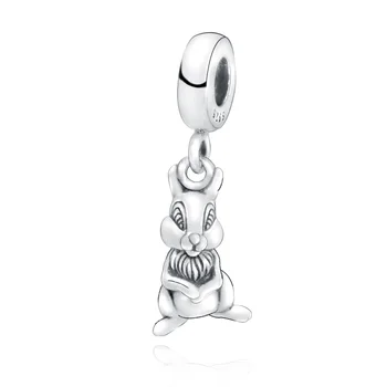 

Trendy 925 Sterling Silver Rabbit Dangle Charm Beads fit Original Pandora Bracelets Women DIY Jewelry
