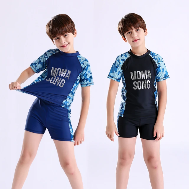 Kids Swimwear For Boys Children's Swimsuit Two Piece Set Beach Wear Teen  Swimming Shorts Short Sleeve Swim Top Bathing Suit - AliExpress