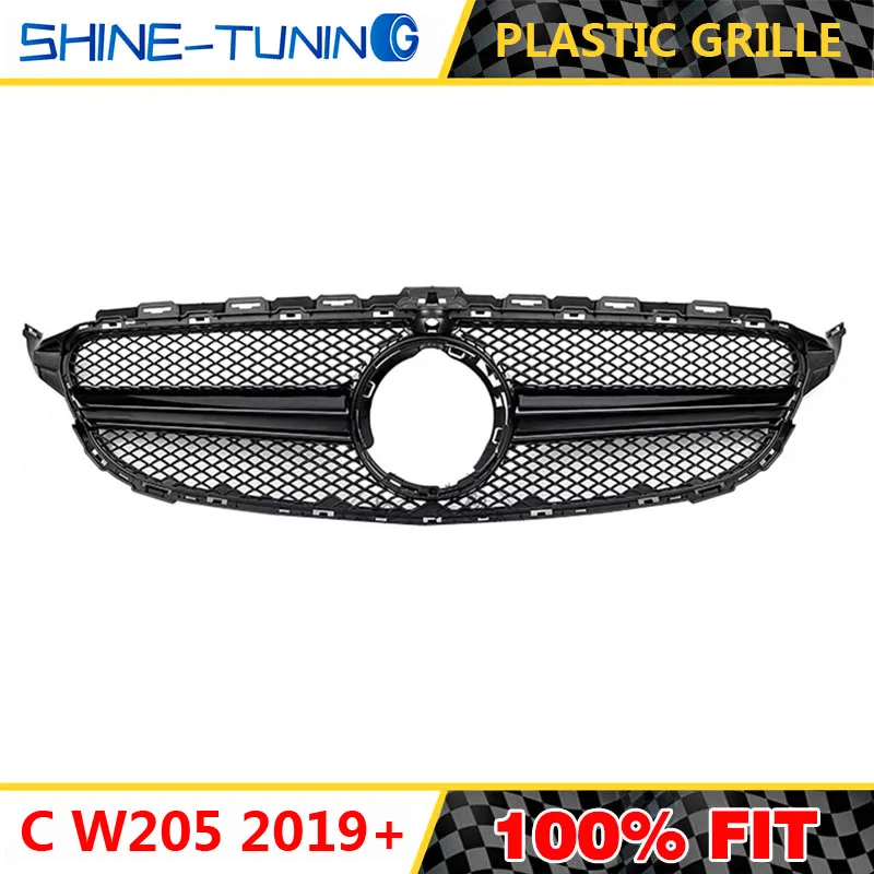 Передняя решетка подходит для mercedes C class W205 C63 amg 2015 2018 2019 w205 C180 C200 C220D C250 C300 C450 без