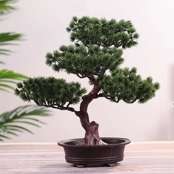 Bonsái árbol de pino decorativo de bonsái para Festival, adorno de bricolaje realista para oficina, accesorios artificiales de simulación para el hogar, planta en maceta