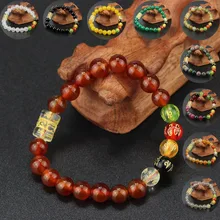 Смешанные цвета камень сердолик бусины с тибетским буддизмом мантра Тотем браслет для мужчин женщин Ом Мани Падме Хум ювелирные изделия