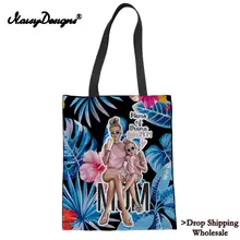 Тропические принты супер мама женские холщовые сумки многоразового использования для покупок эко женский складной тоут Кошелек Дамские Наплечные сумки на заказ Прямая поставка