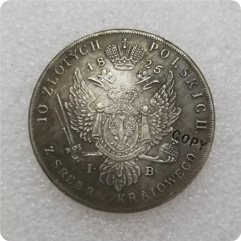 1825 1823,1824, 1825, Польша 10 ZLotych Polskich-Aleksandr I имитация монеты - Цвет: 1825
