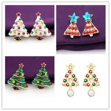 Новые рождественские серьги для женщин модные креативные разноцветные мозаичные бусы серьги в форме рождественской ёлки популярные рождественские украшения