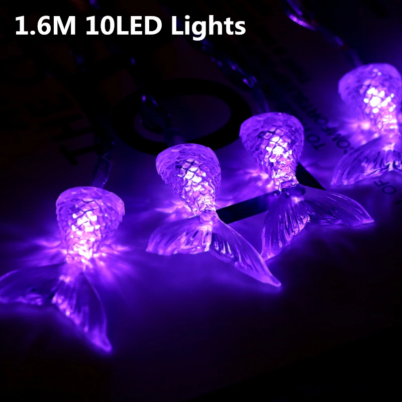 Mermaid Purple Рождественская елка Новогодние украшения светодиодные фонари Русалка Вечерние ягодная гирлянда подвесной замок светодиодные лампы Рождественские украшения Noel, W - Цвет: Mermaid Purple