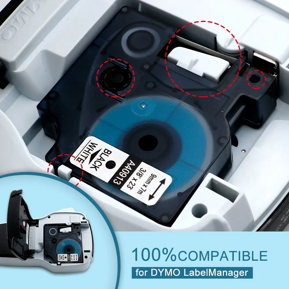 Fimax 6 шт C Dymo D1 этикетировщик Dymo 40913 40918 45013 45016 45803 43613 9 мм 12 мм для принтер для этикеток dymo лента DYMO D1