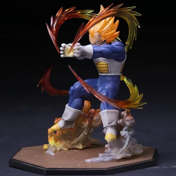 

Anime Dragon Ball Z Vegeta Zero Version Super Saiyan Battle State Final Flash PVC Collectible Model Toy 15cm