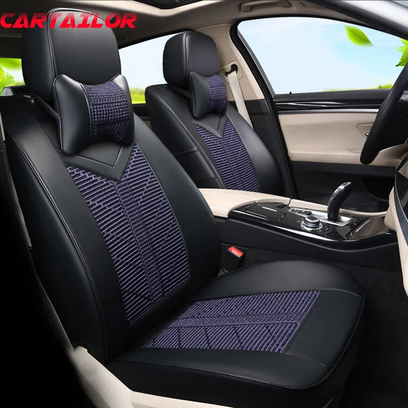 Cartailor Auto Seat Covers Ice Silk & Pu Leather For Toyota Verso 2012