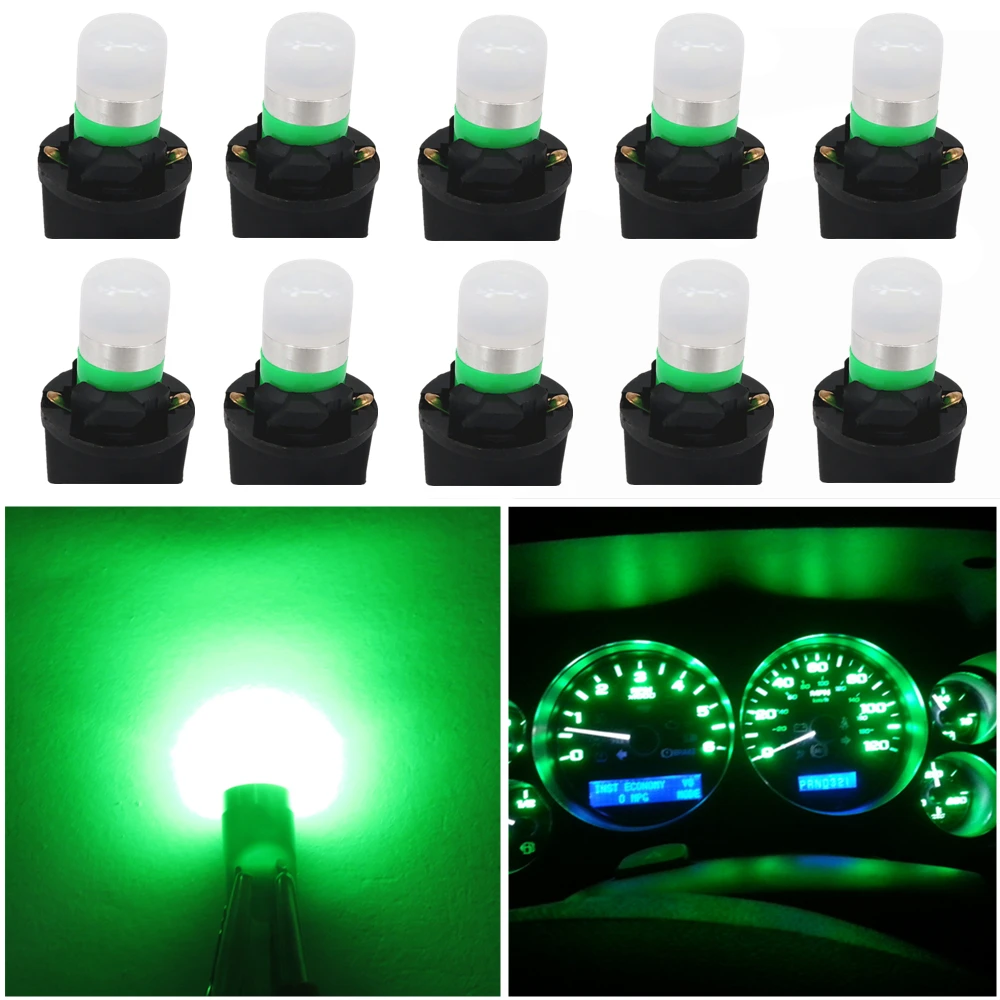 Зеленый WLJH 10x T10 Светодиодная лампа W5W 158 194 PC194 PC168 PC195 Поворотный замок гнездо приборной панели светильник - Испускаемый цвет: Зеленый