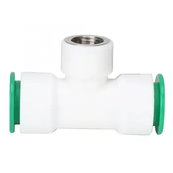 

Brass PPR Plastic Water Pipe Adapter Accessories Dual 25mm to G1/2in Female Thread Tee Connector Water Pipe Fitting