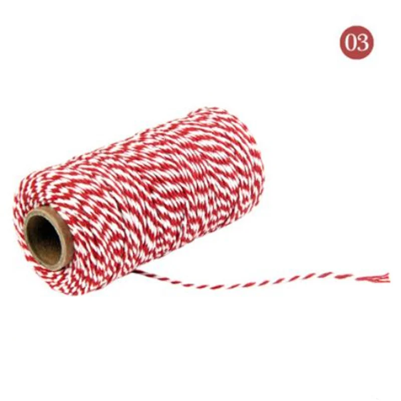03 1 шт. 2 мм* 100Y Хлопок Веревка DIY Швейные шнуры вязальная нить украшение ремесло два нити упаковка Подарки 31 Цвета - Цвет: 03