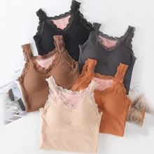 Женский бархатный жилет, кружевной топ, зимнее теплое женское стеганое утолщение, камзол, сексуальный модный топ, нижнее белье, высокое качество, лидер продаж