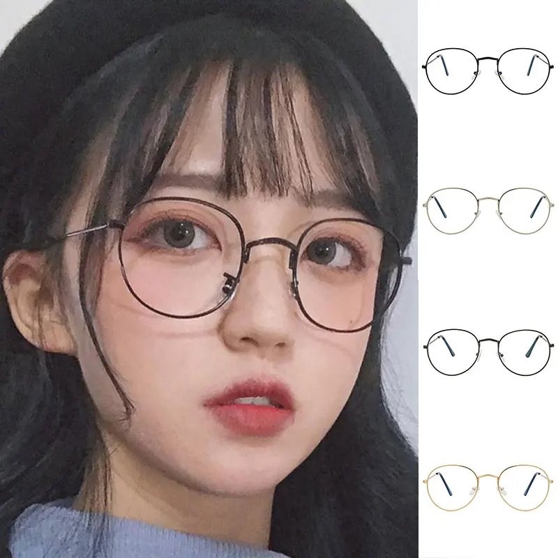 Fashion Vintage Retro Metal Frame Clear Lens Glasses Nerd Geek Eyewear Eyeglasses Oversized Round Circle Eye | Аксессуары для