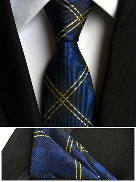 Мужские галстуки, полиэстеровый Шелковый галстук, мужской модный галстук, галстук в горошек, деловые галстуки для мужчин, Свадебный галстук-платок, набор, подарки для мужчин - Цвет: T005