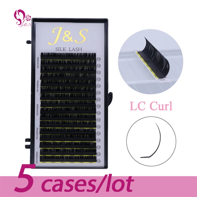J& S Новое поступление 5 лотков для наращивания ресниц LC 16 рядов ложных драматических ресниц Макияж инструмент 0,05 0,07 0,10 мм Объем ресница ручной работы