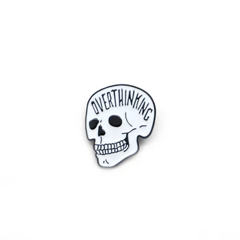 

Enamel Pin Funny Brooches Overthink Skull Badge Pins Lapel / Hat Pin Denim Jacket Oil Drop Collar Corsage Accessories Pins DC88