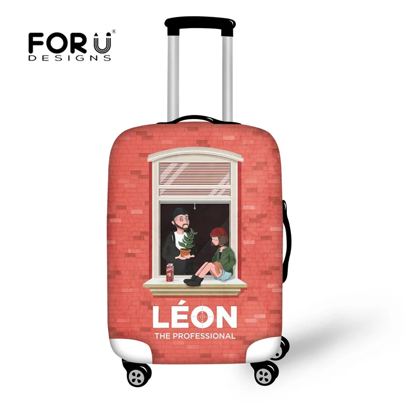 FORUDESIGNS Leon Matilda мультяшный багажный чехол для путешествий, Эластичный Защитный чехол для багажника, подходит для чемодана 19 ''-32'' дюймов - Цвет: QC033