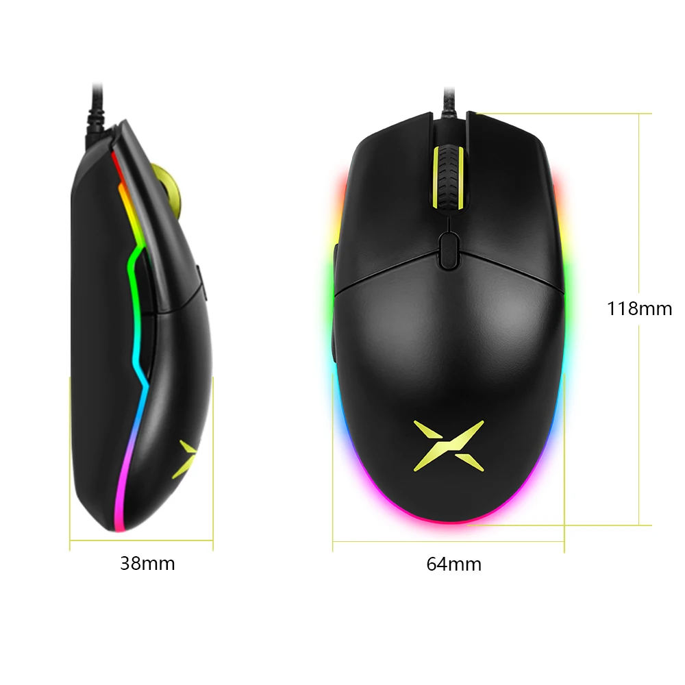 Delux M630 PMW3325 сенсорная Проводная оптическая игровая мышь 6 программируемых кнопок мыши с RGB светильник для геймеров E-sports для портативных ПК