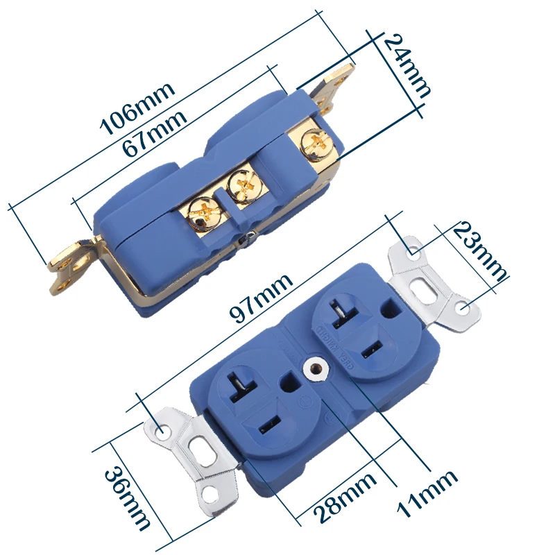 Grigio Knintght Fever Grade Rame Senza Saldatura Us Power Socket Insert Hifi Power Filter Power Purifier Accessori