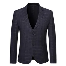 Клетчатый блейзер с принтом, верхняя одежда, деловая куртка, мужской стиль, отложной воротник, длинный рукав, повседневный костюм, приталенное пальто, куртка# g4