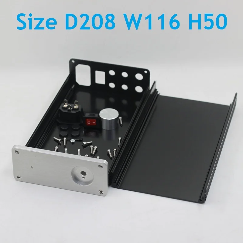 D208 W116 H50 DAC Amplifier Case Aluminum Chassis Power Supply DIY Preamp Tube Amp Housing Headphone Decoder Shell Balanaced | Электроника