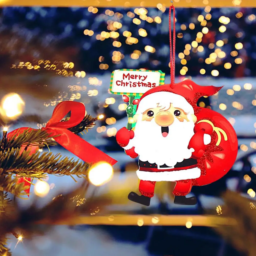 

New Year Christmas Tree Ornaments Snowman Bell Santa Door And Window Decor Merry Christmas Home Decorations Xmas Gift 2019