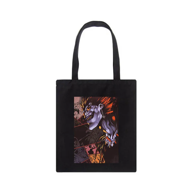 Death Note Canvas Bag Japanese Anime Printed Shopping Bag Fun Casual Cartoon Gothic Female Bag Large Capacity women Shoulder Bag 