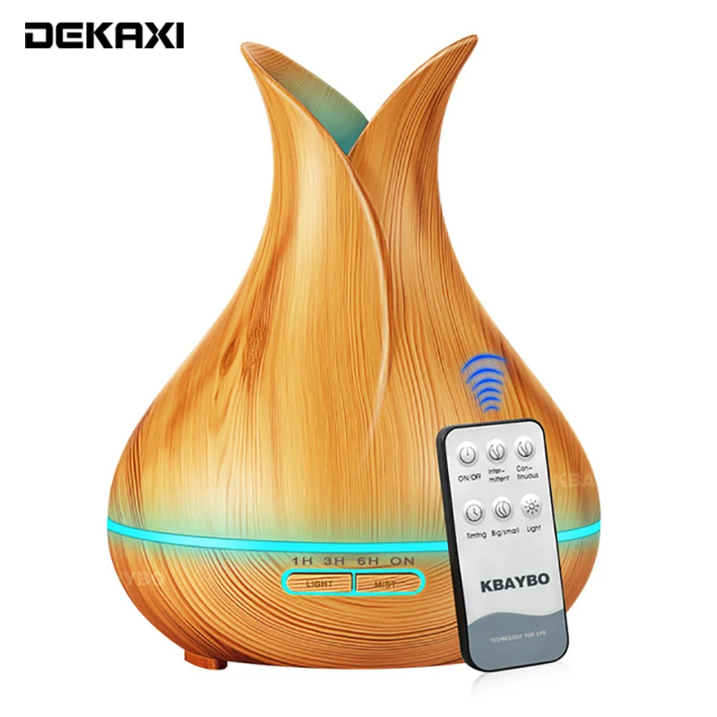 Ceny DEKAXI drewna zdalnego sterowania ultradźwiękowy nawilżacz powietrza elektryczny Aroma dyfuzor powietrza dyfuzor olejków eterycznych Mist maker dla domu