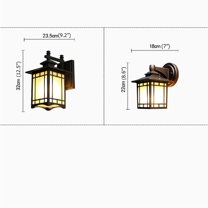 Lâmpada de Parede ao ar Arandelas à Prova Decorativa para Casa Outela Livre Clássico Retro Preto Iluminação Led Dwaterproof Água Corredor 7 Luminárias de parede externas