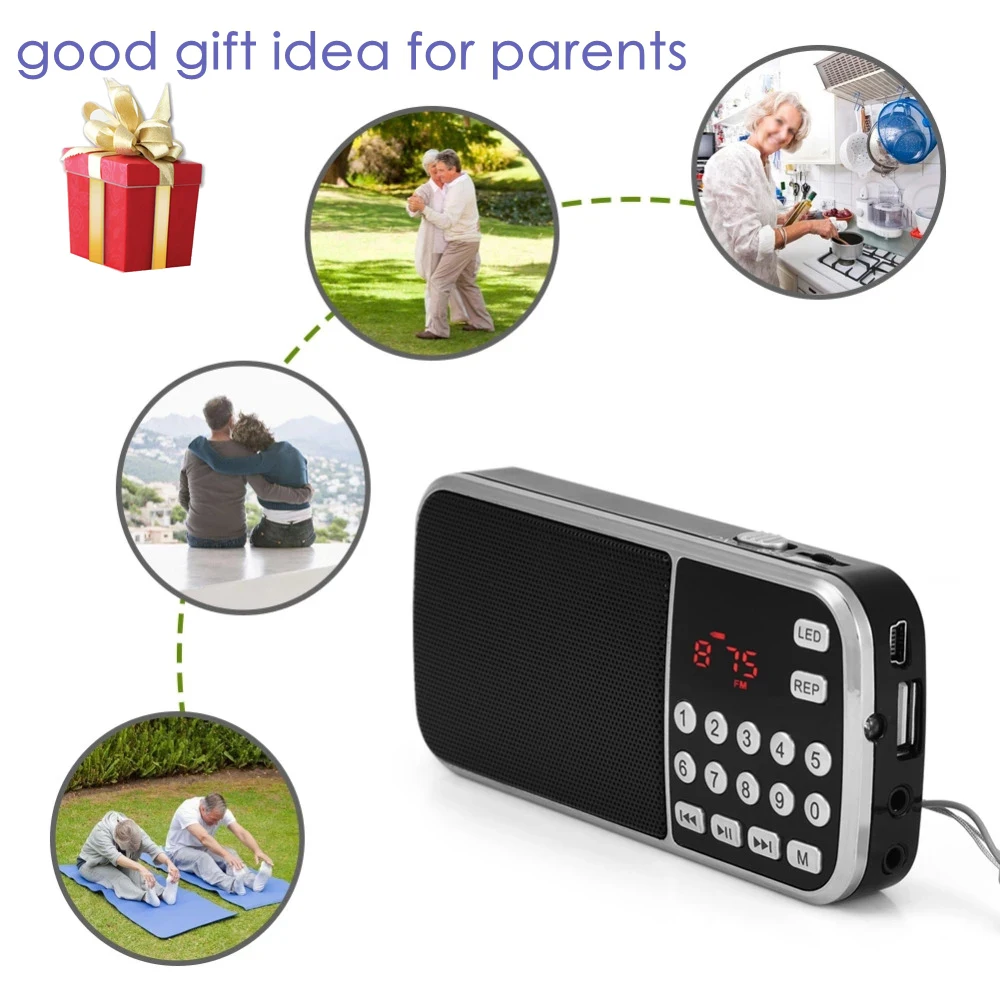̴ FM  ù ޴ Ŀ,  LCD ÷ Mp3  ÷̾,  AUX USB TF ī, LED , 3W
