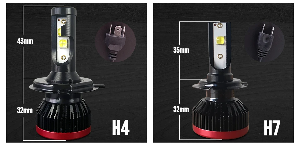 H7 светодиодный лампы 60 Вт 5500 к фар автомобиля H4 H1 H3 светодиодный HIR2 H8 H9 H11 погрузчик 50 чип комплект фар 9005 9006 противотуманных фар 12V светодиодный