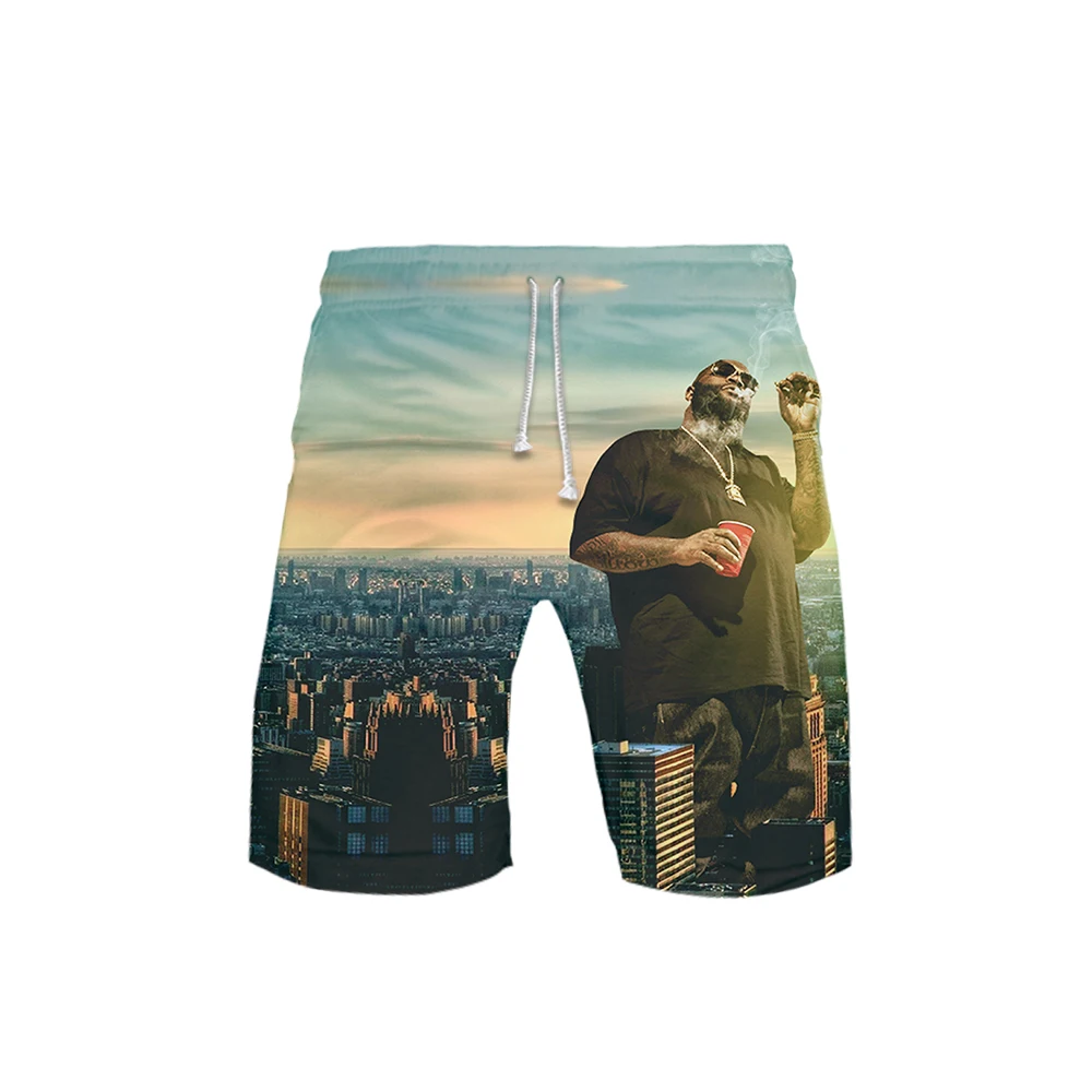 Брюки для мальчиков Rick Ross Rap Singer, шорты для отдыха с принтом, повседневные мужские шорты, новинка, Топ