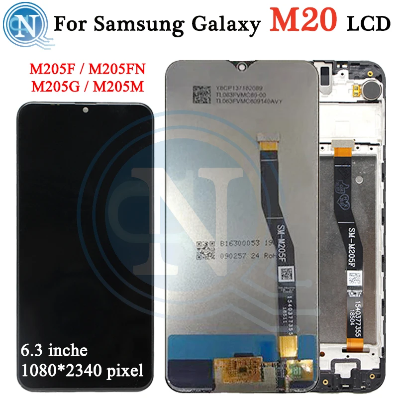 6.3&quot For Samsung Galaxy M20 LCD Display Touch Screen Digitizer Assembly M205 M205F M205G/DS lcd Replace Part | Мобильные