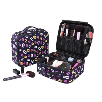 

Industry Partition Cosmetic Case Small Portable Cosmetic Bag Storage Box Simple Munsu Cosmetics Travel Bag