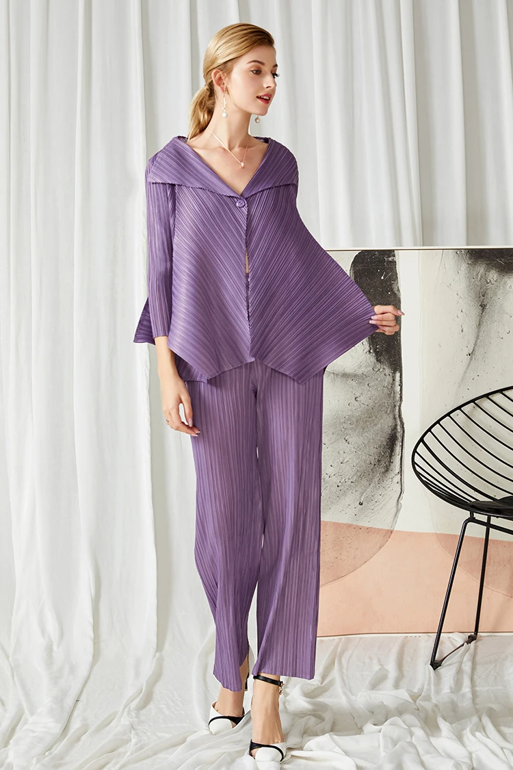 Changpleat, весенние новые женские Базовые Куртки, Пальто Miyak, плиссированные, модные, одноцветные, на одной пуговице, свободные, большие размеры, неровные женские пальто