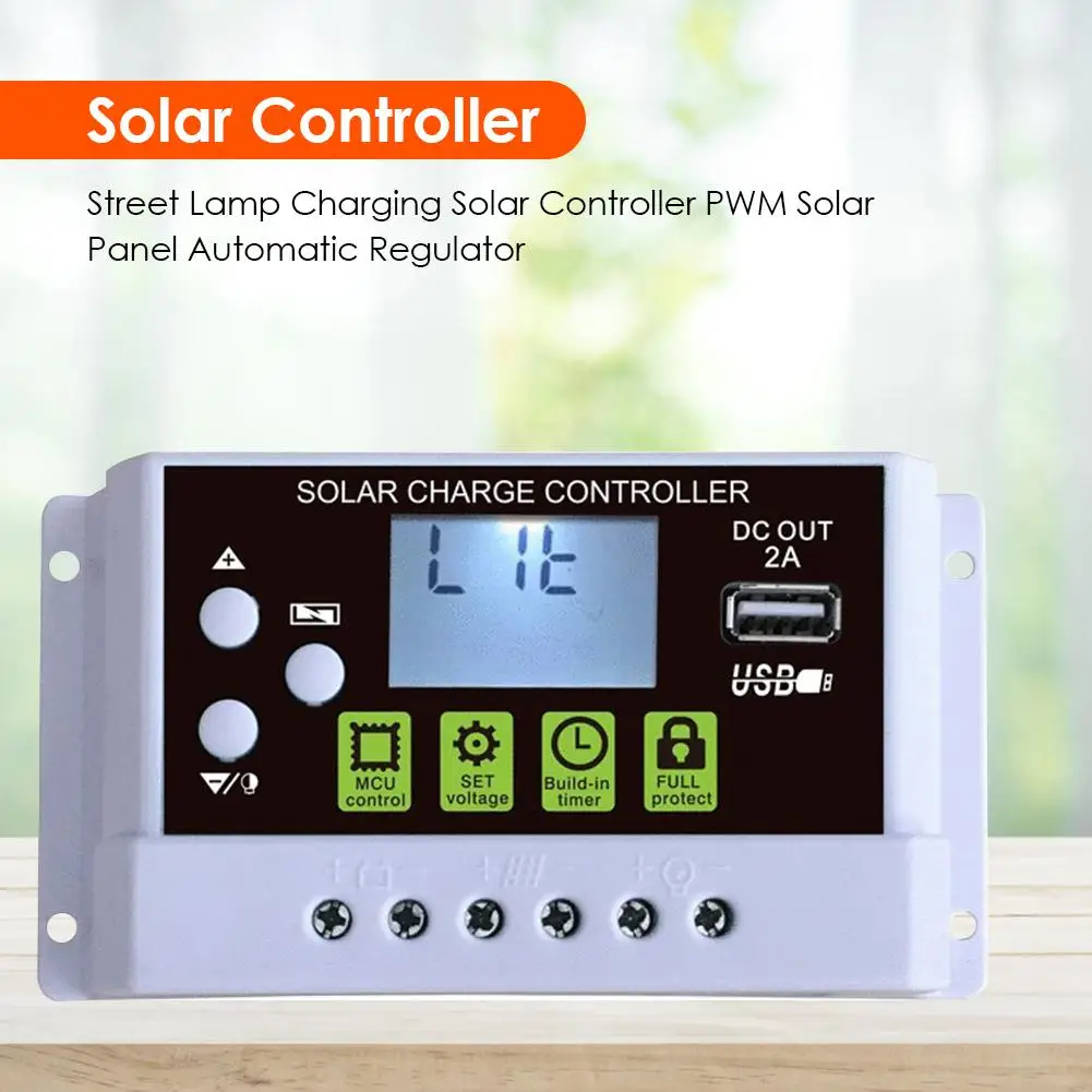 

Automatic Solar Power Controller Dual USB 12/24V Output Solar Panel Battery Regulator Equipment with Data Memory Function